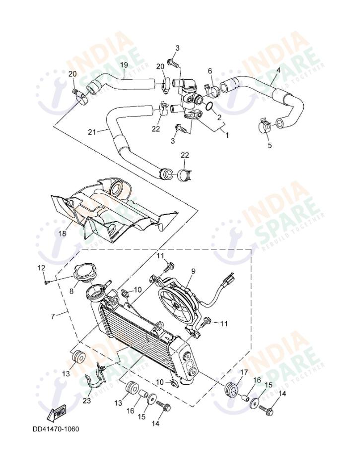 YAMAHA DD41 XSR Series RADIATOR & HOSE